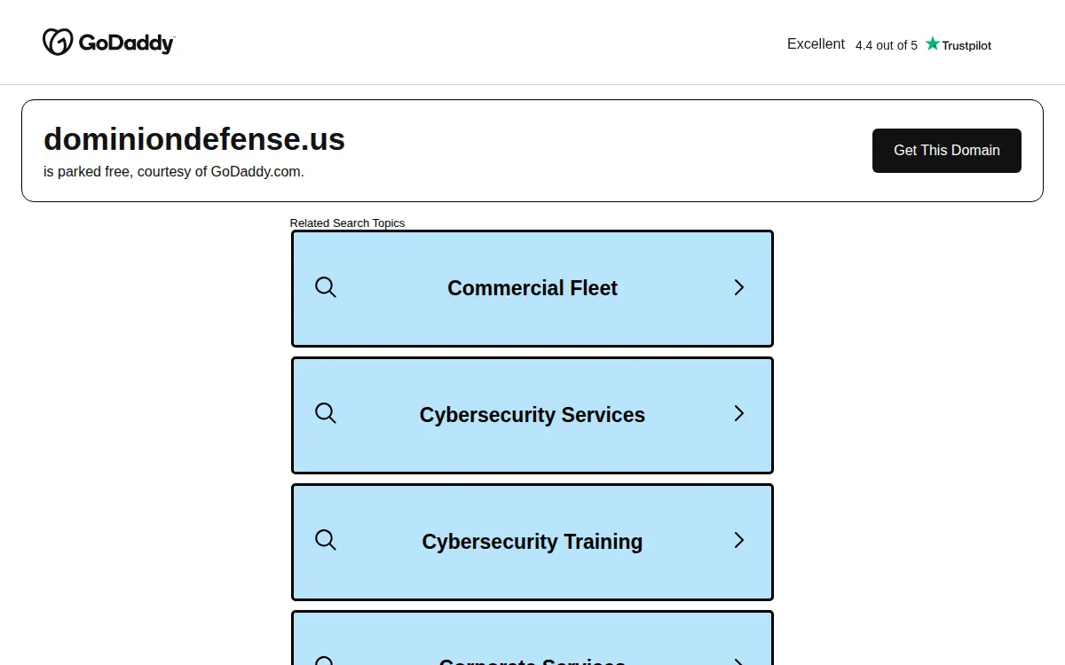 Homepage of Dominion Defense Systems LLC