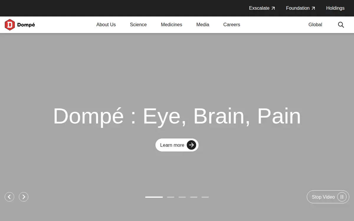 Homepage of Dompe U.s. INC.
