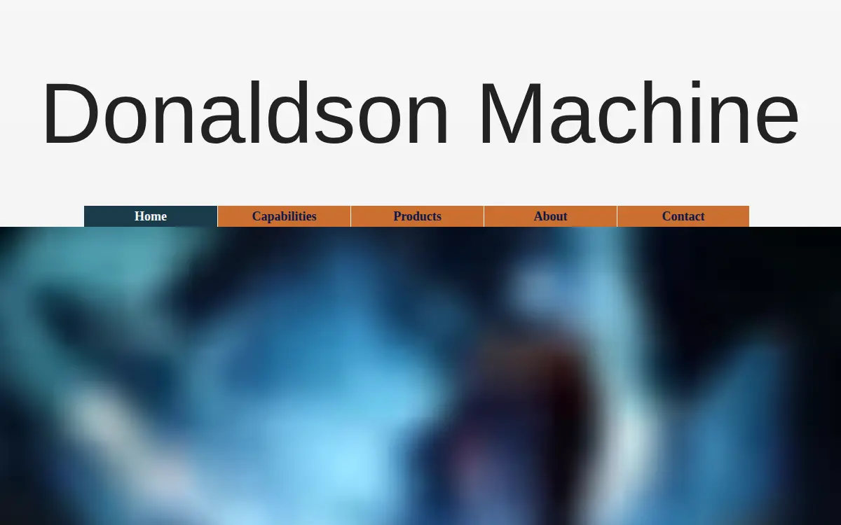 Homepage of Donaldson Machine, LLC