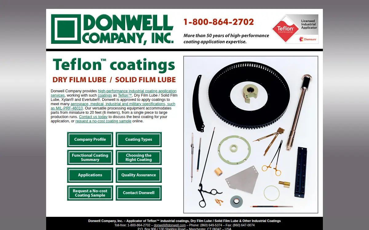 Homepage of Donwell Co, the