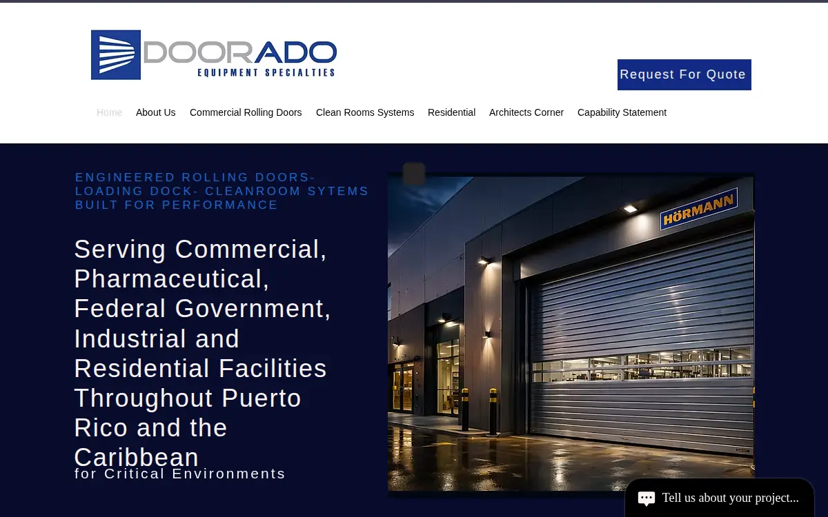 Homepage of Door Ado Equipment Specialties, CORP.