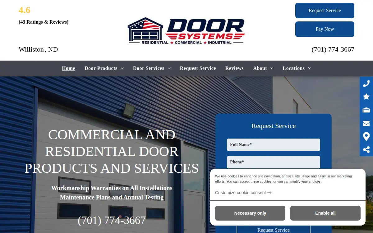 Homepage of Door Systems of Montana Great Falls LLC