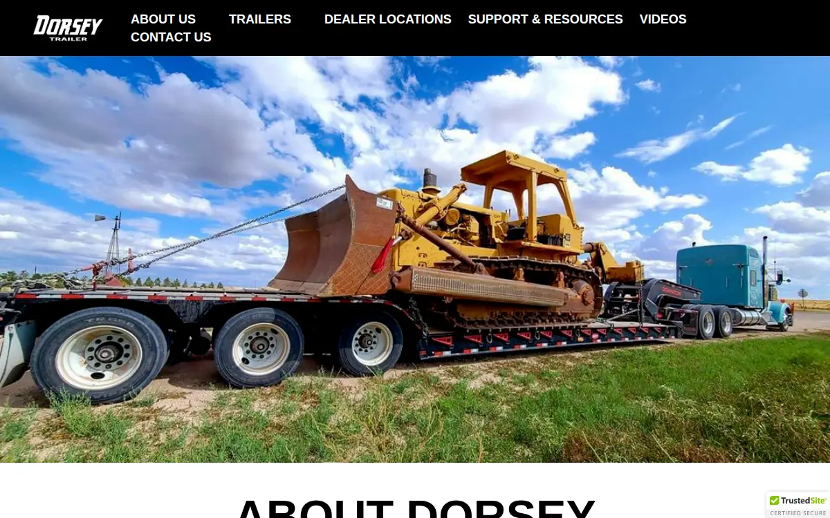 Homepage of Dorsey Trailer LLC
