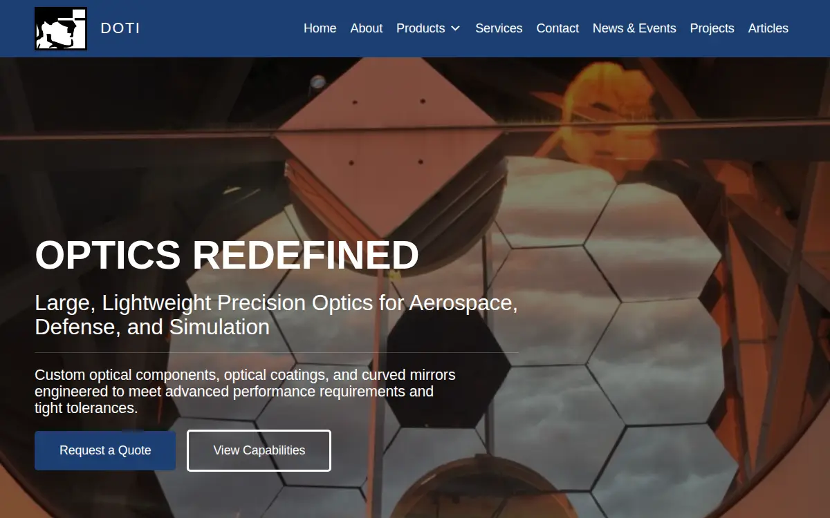 Homepage of Displays & Optical Technologies, INC