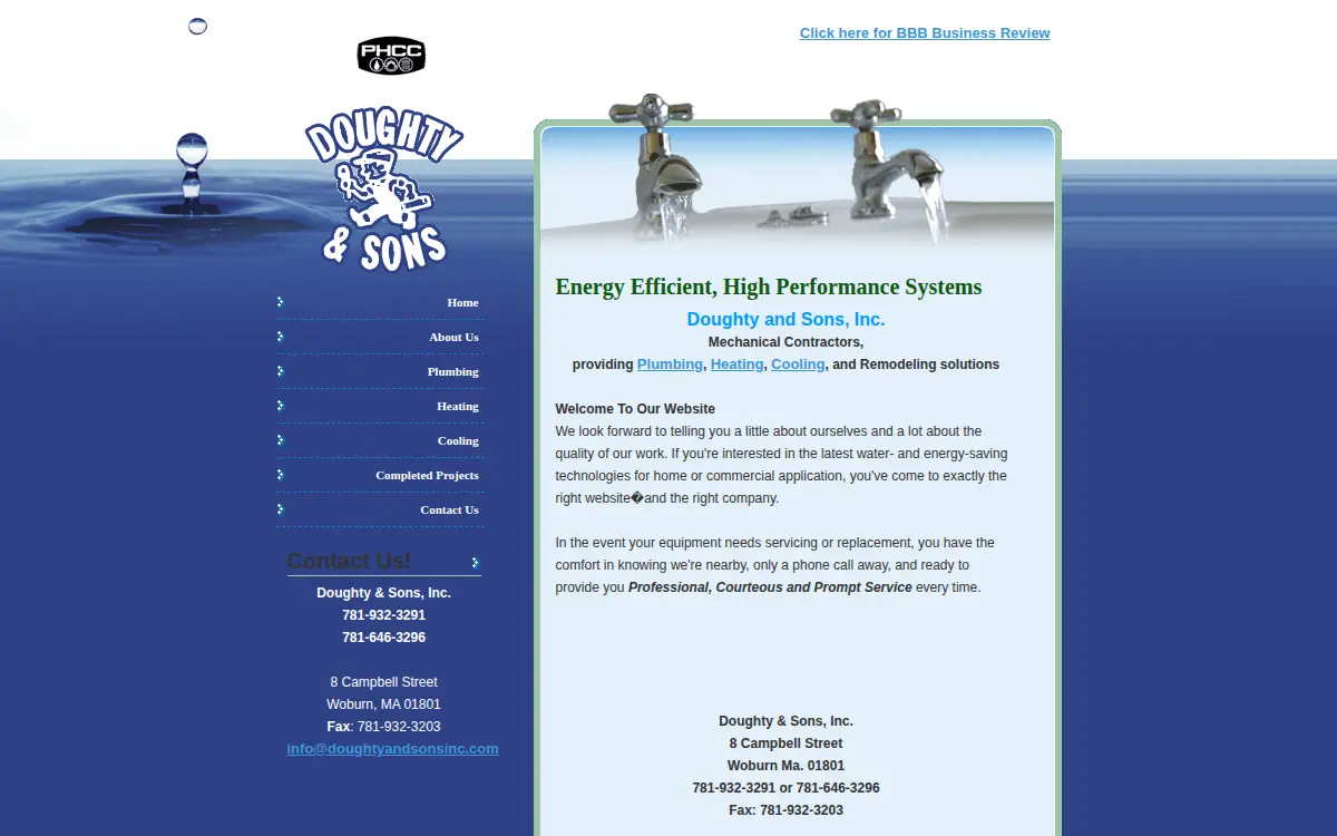 Homepage of Doughty & Sons, INC.