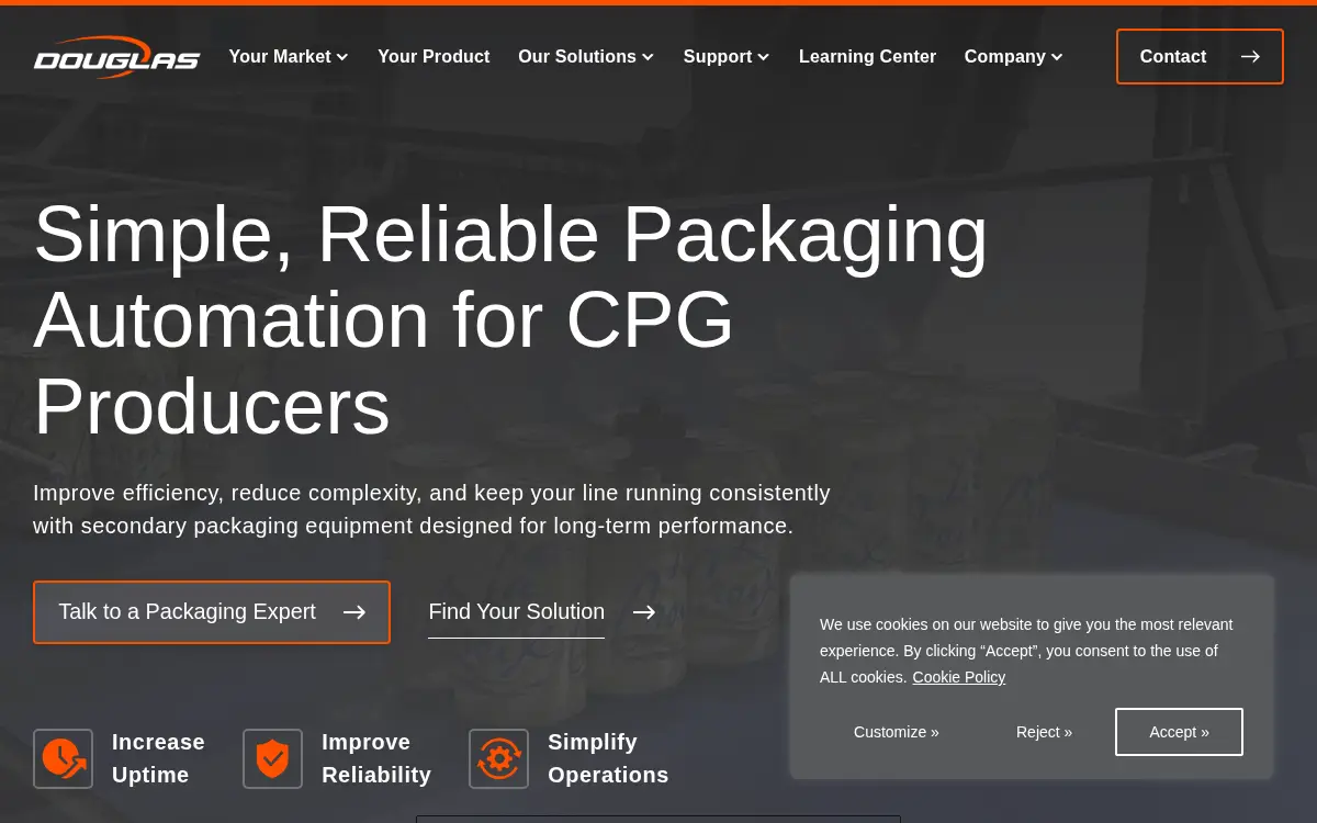 Homepage of Douglas Machine INC.