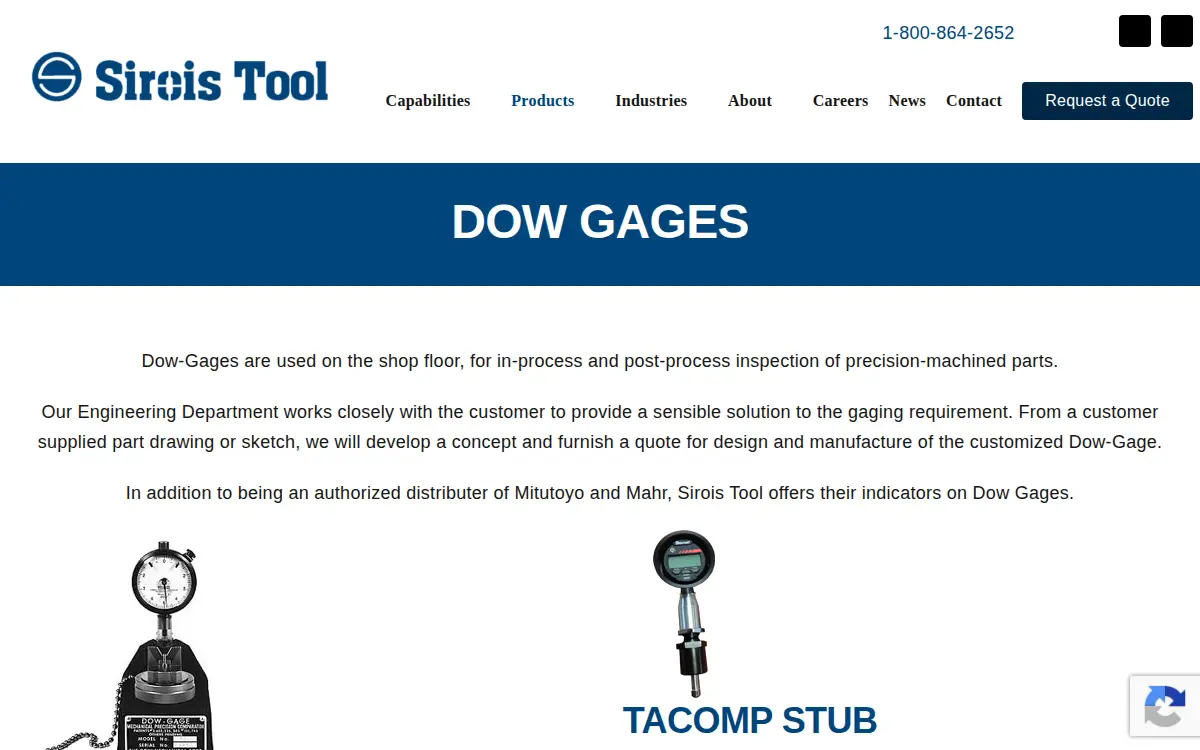 Homepage of Dow Gage, LLC