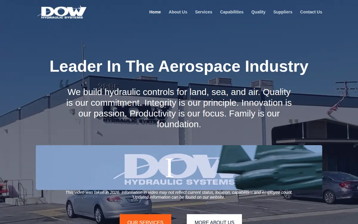 Homepage of Dow Hydraulic Systems INC