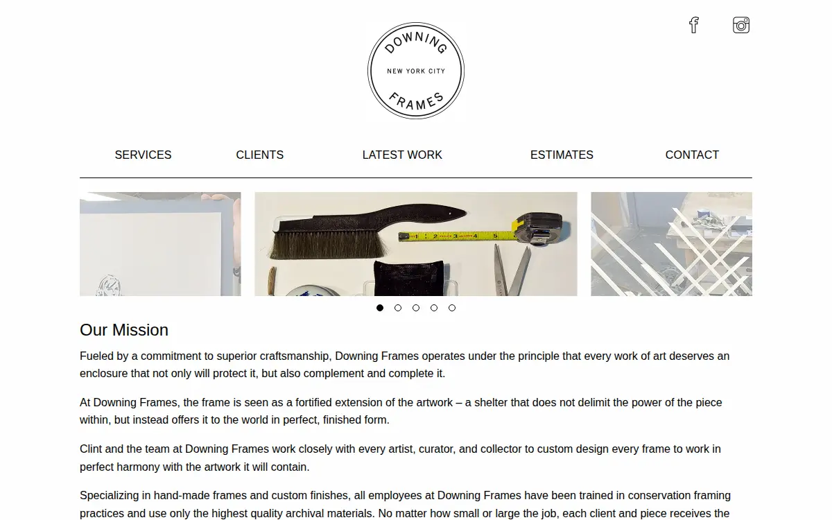 Homepage of Downing Frames INC