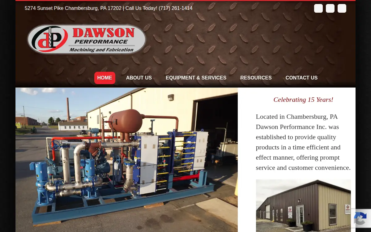 Homepage of Dawson Performance, INC.