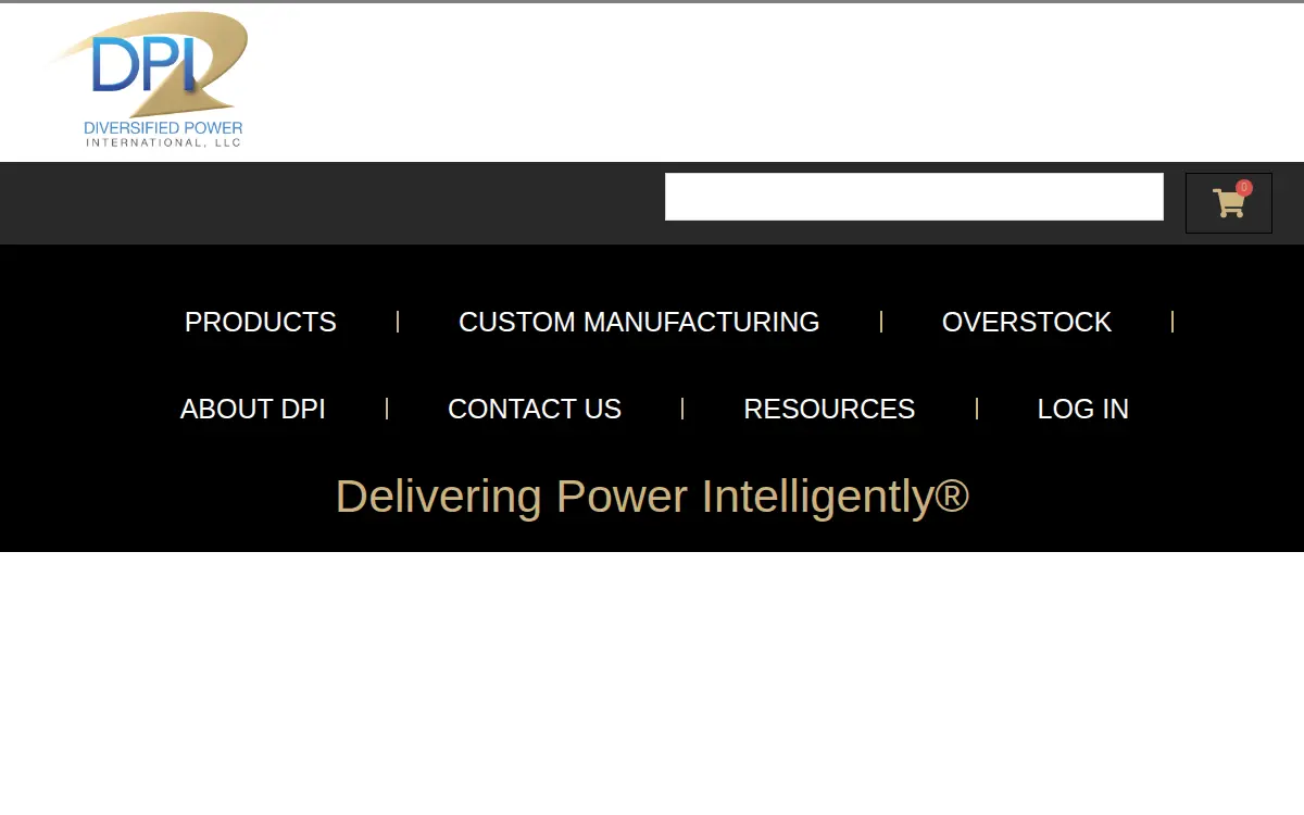 Homepage of Diversified Power International, LLC