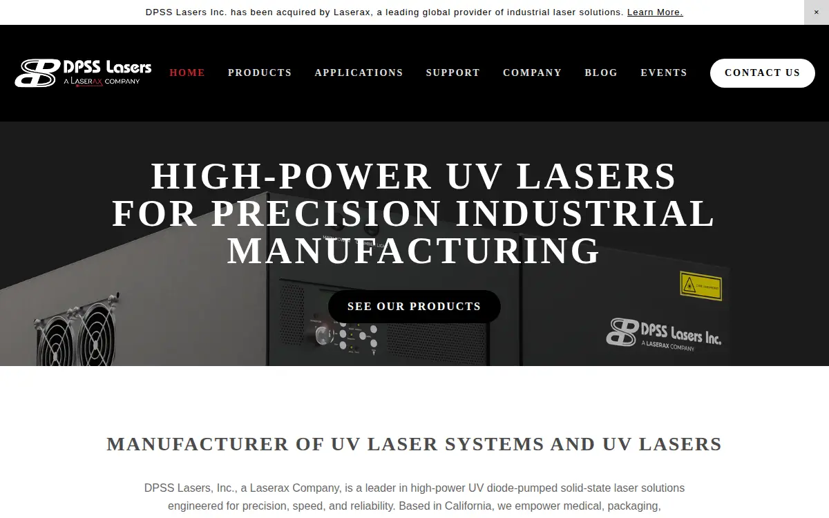 Homepage of Dpss Lasers, INC.