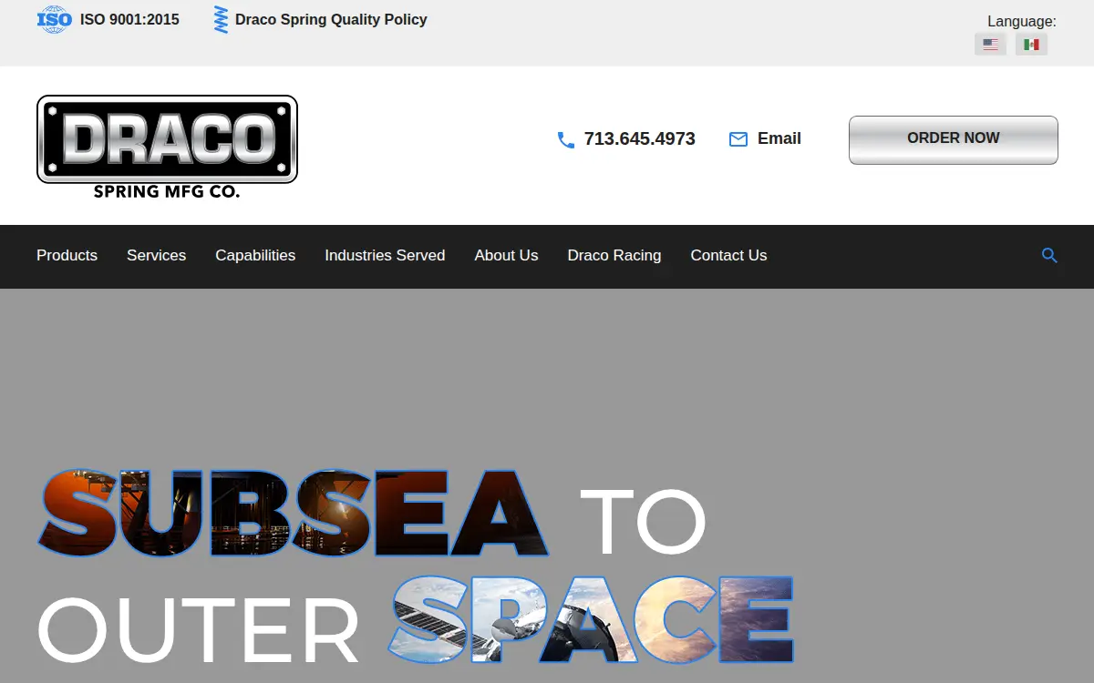 Homepage of Draco Spring Manufacturing Company