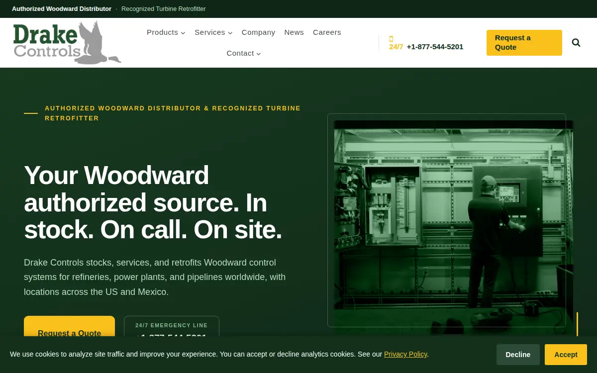 Homepage of Drake Controls West LLC