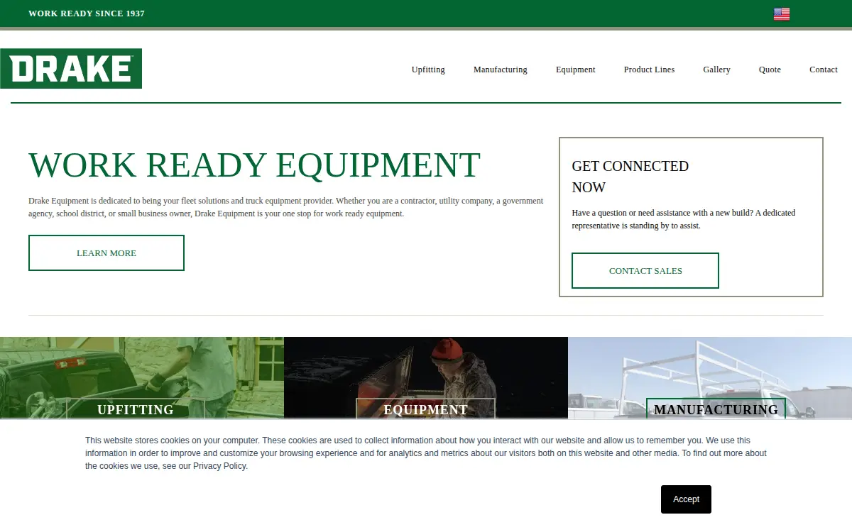 Homepage of Drake Truck Bodies, LLC