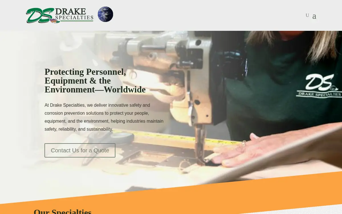 Homepage of Drake Specialties, L.l.c.