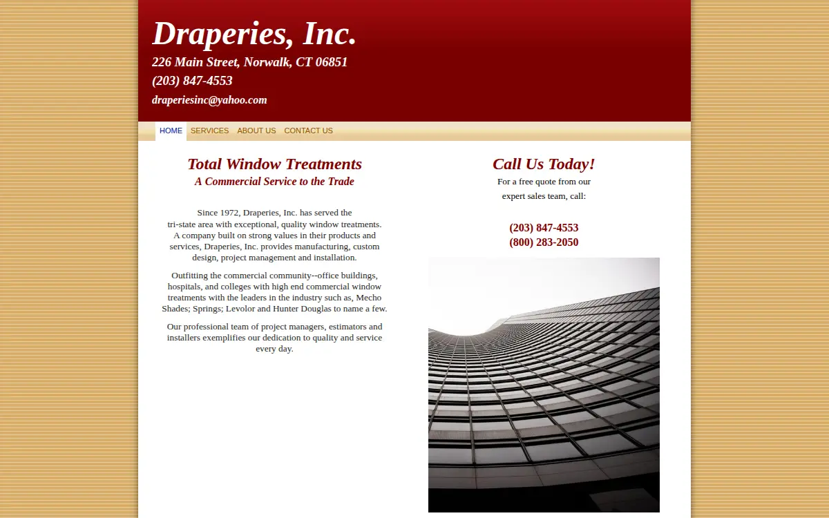 Homepage of Draperies INC