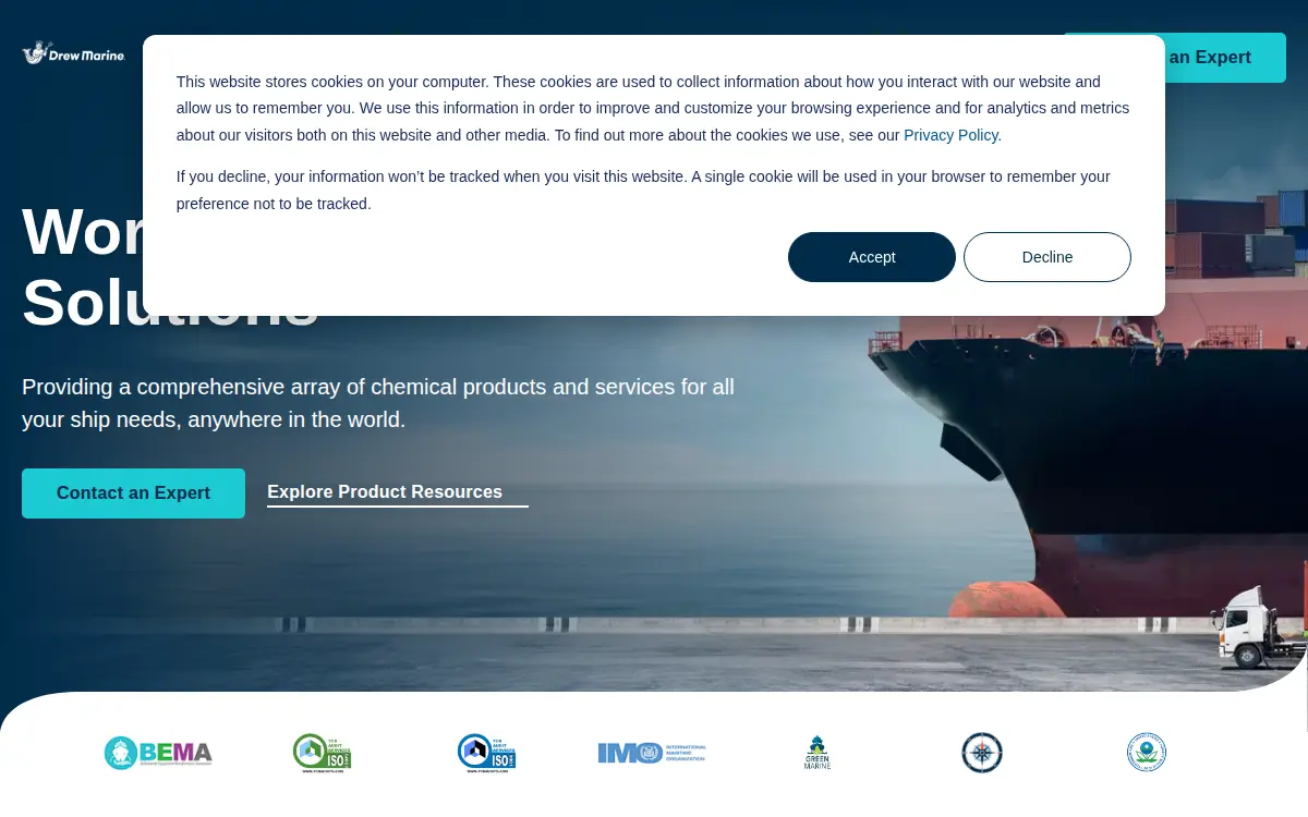 Homepage of Drew Marine USA INC