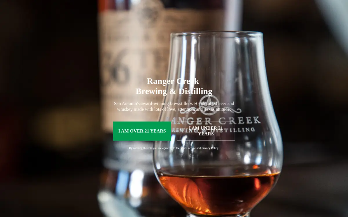 Homepage of Ranger Creek Brewing & Distilling, LLC
