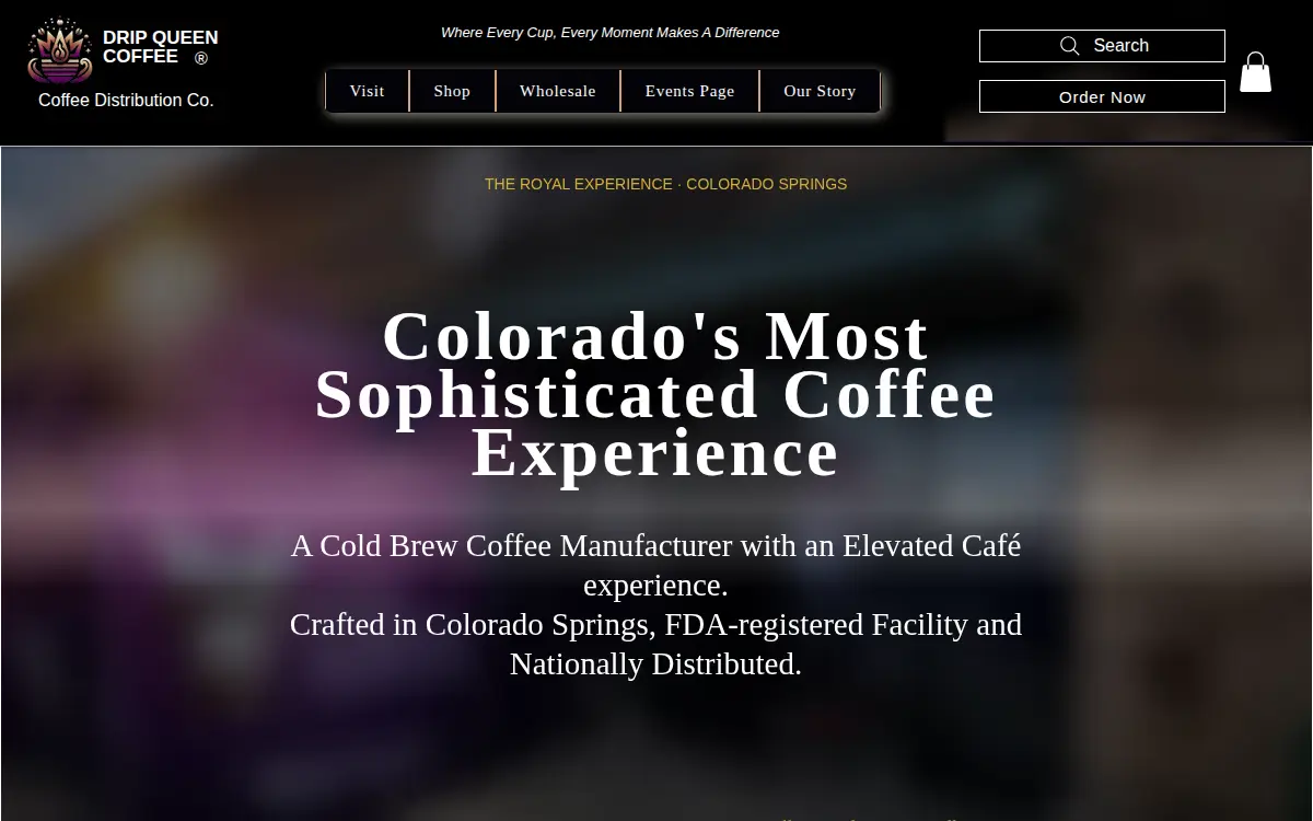 Homepage of Drip Queen Coffee LLC
