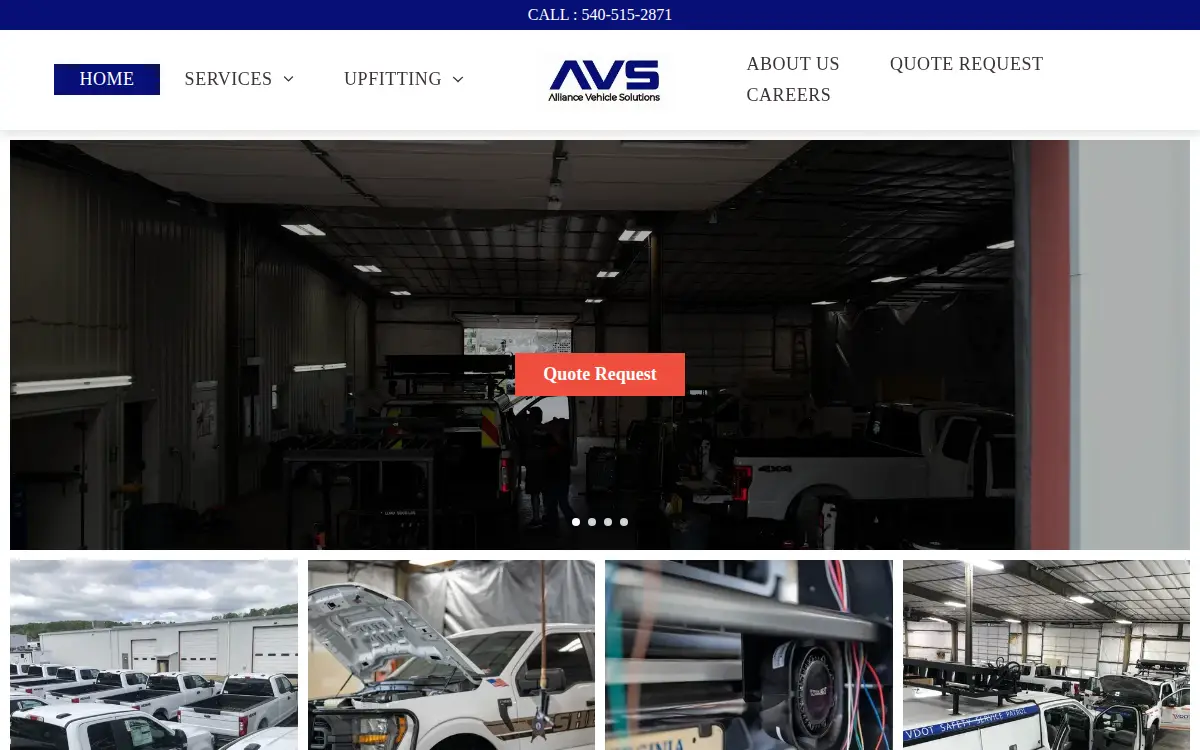 Homepage of Alliance Vehicle Solutions LLC