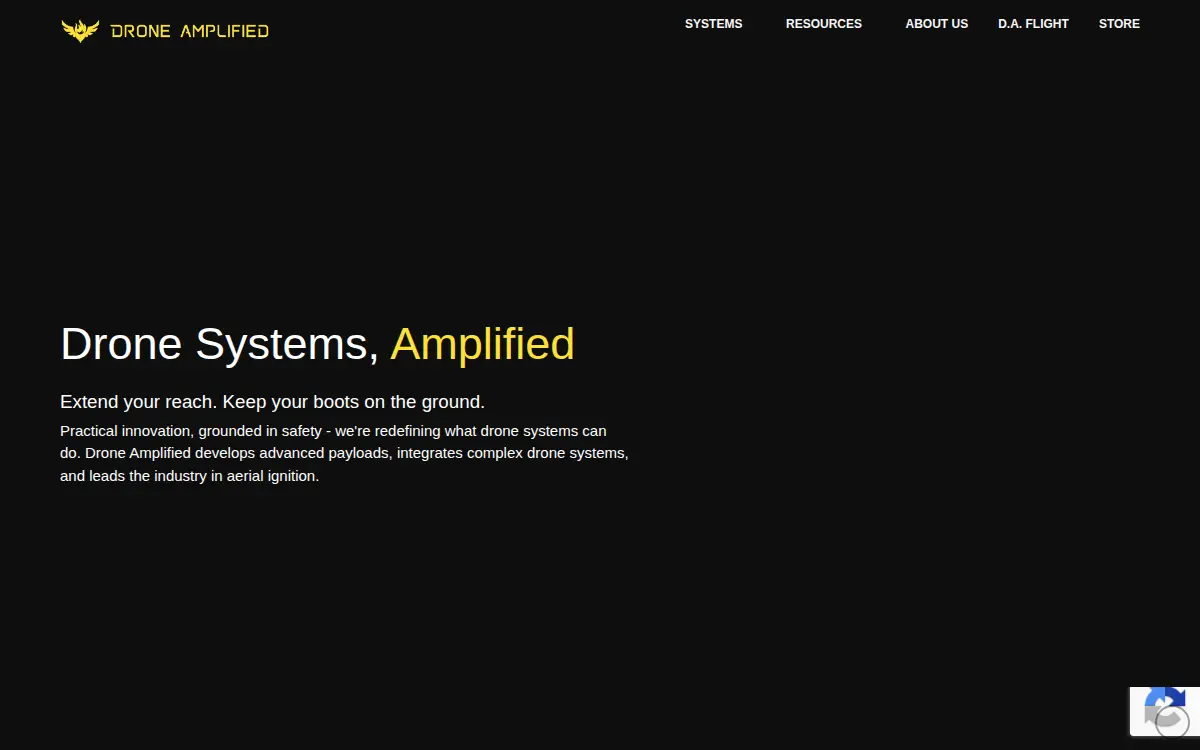 Homepage of Drone Amplified INC