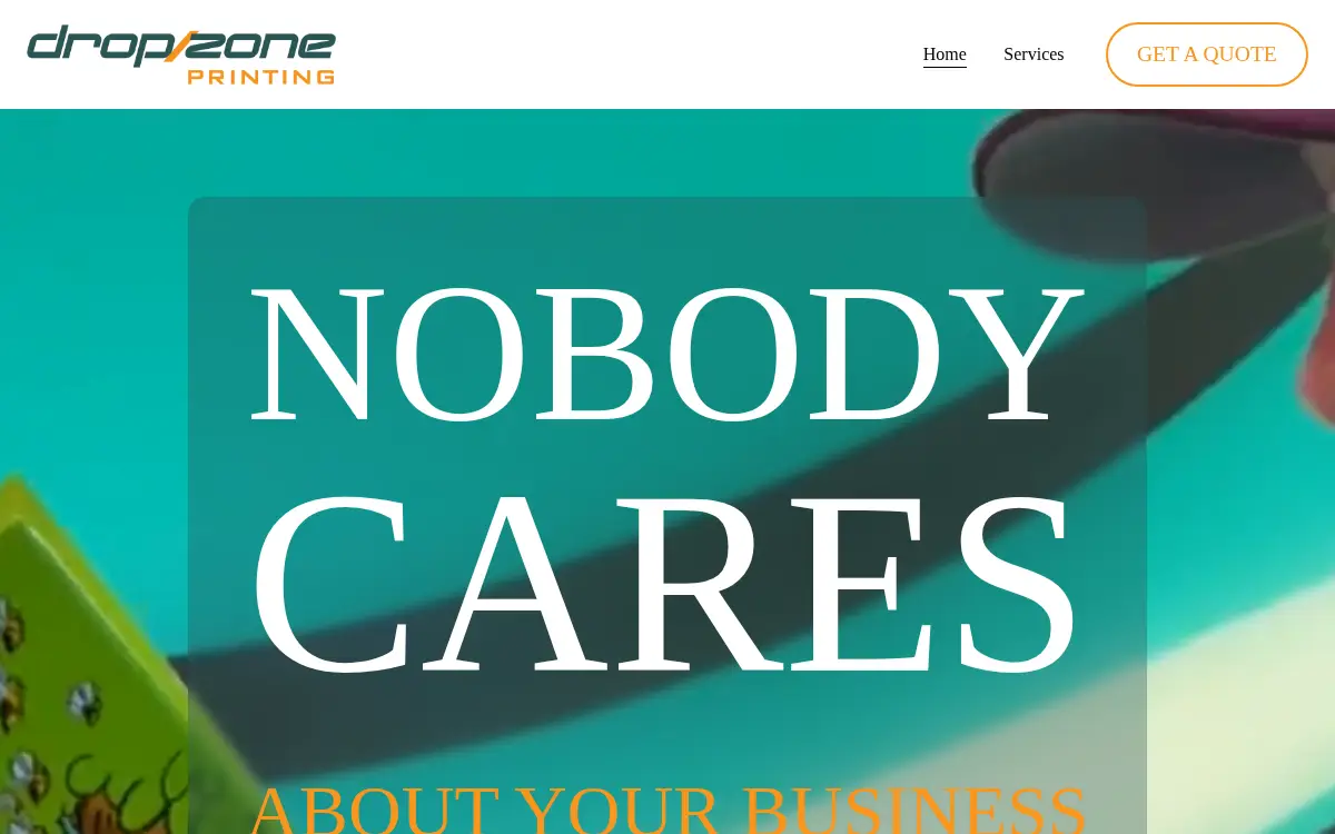 Homepage of Drop Zone Printing LLC