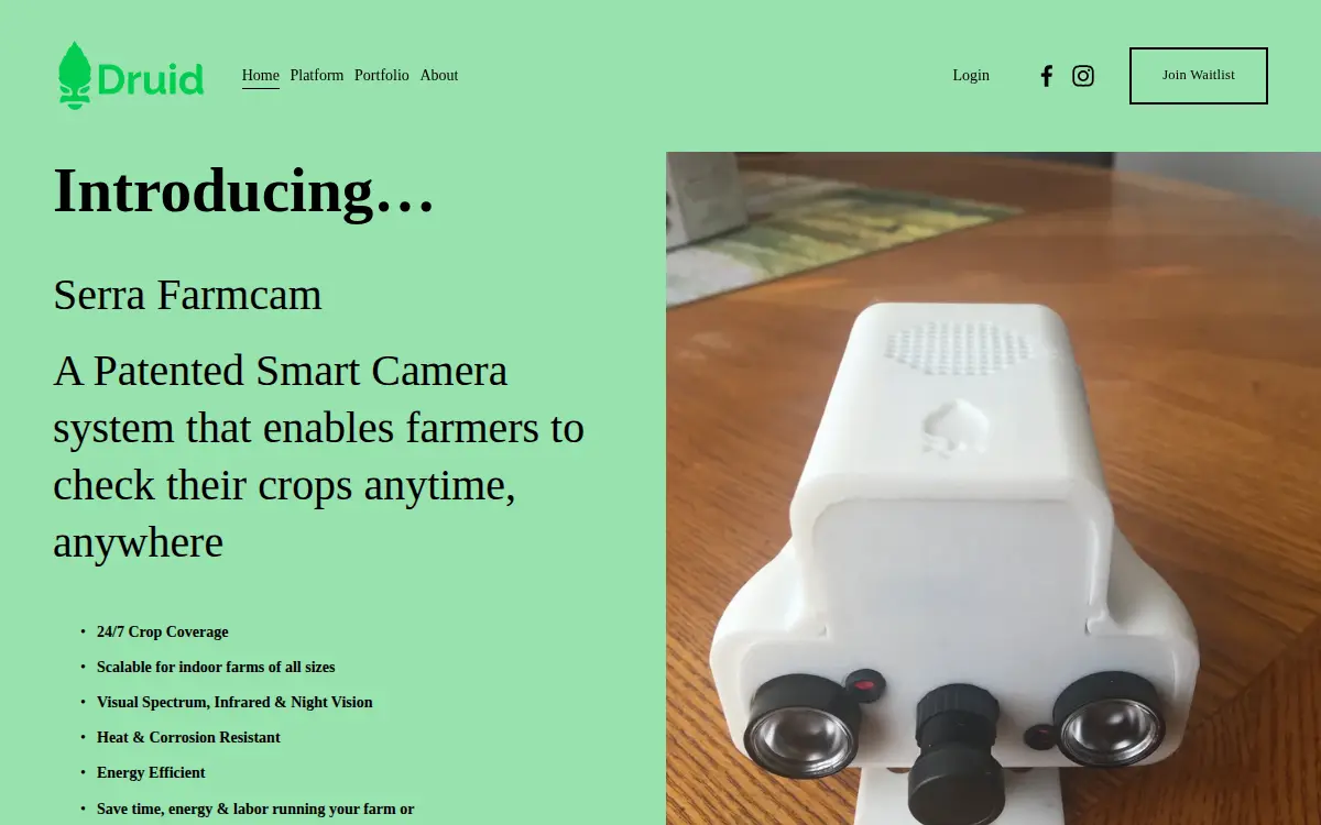 Homepage of Druid Agriculture INC.