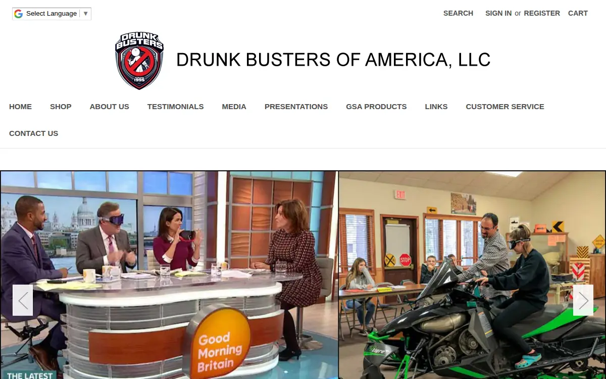 Homepage of Drunk Busters of America LLC