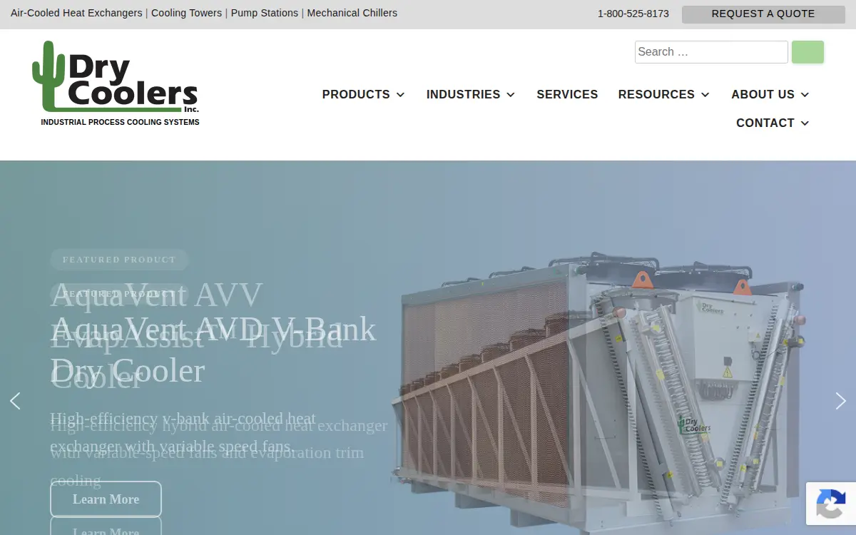 Homepage of Dry Coolers INC