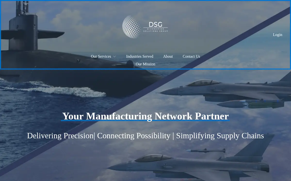 Homepage of Diversified Solutions Group LLC