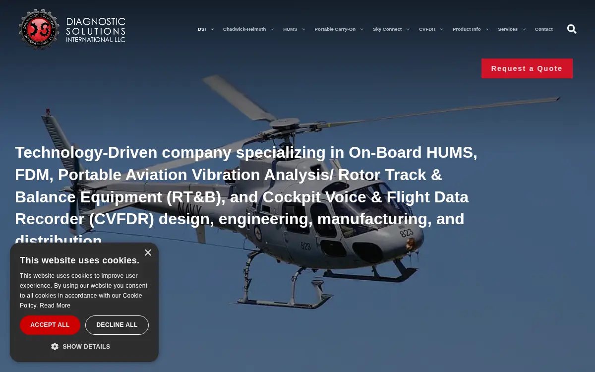 Homepage of Diagnostic Solutions International LLC