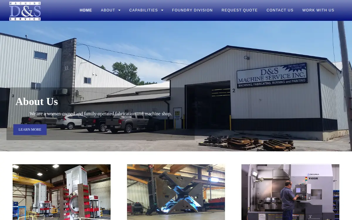 Homepage of D & S Machine Service, INC.