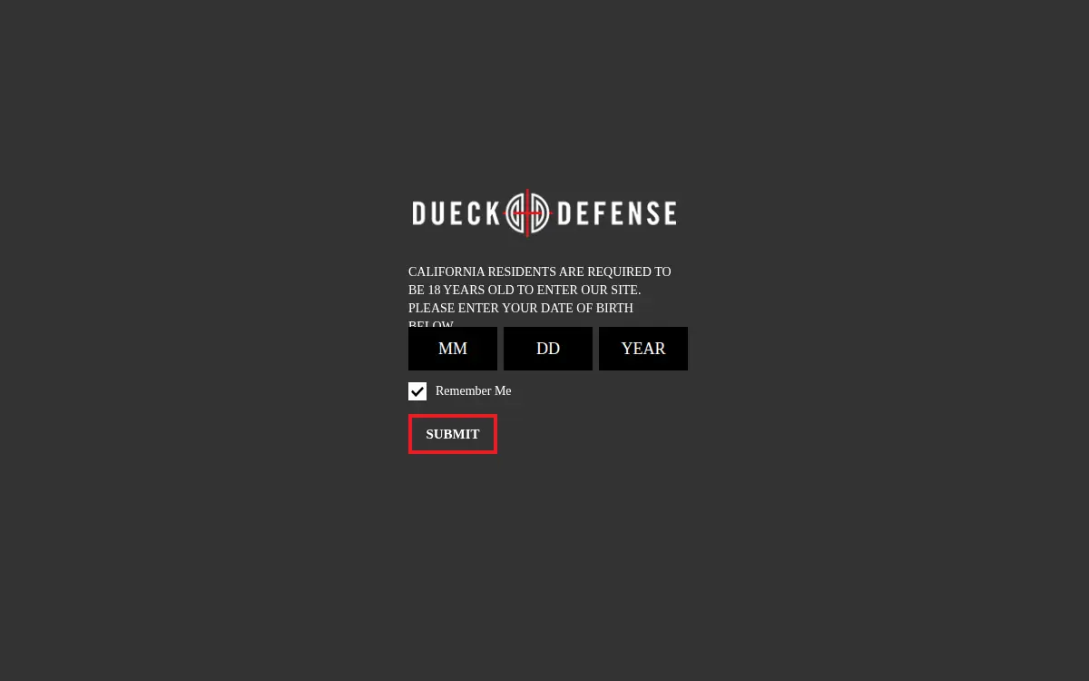 Homepage of Dueck Defense INC