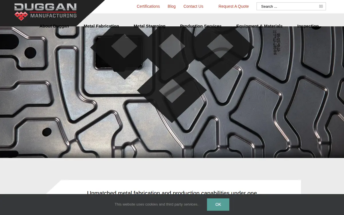 Homepage of Duggan Manufacturing LLC