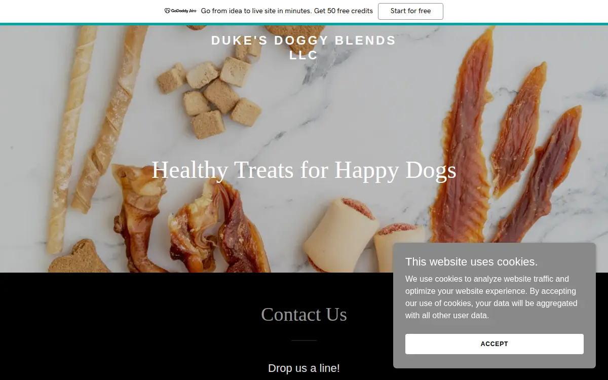 Homepage of Dukes Doggy Blends LLC