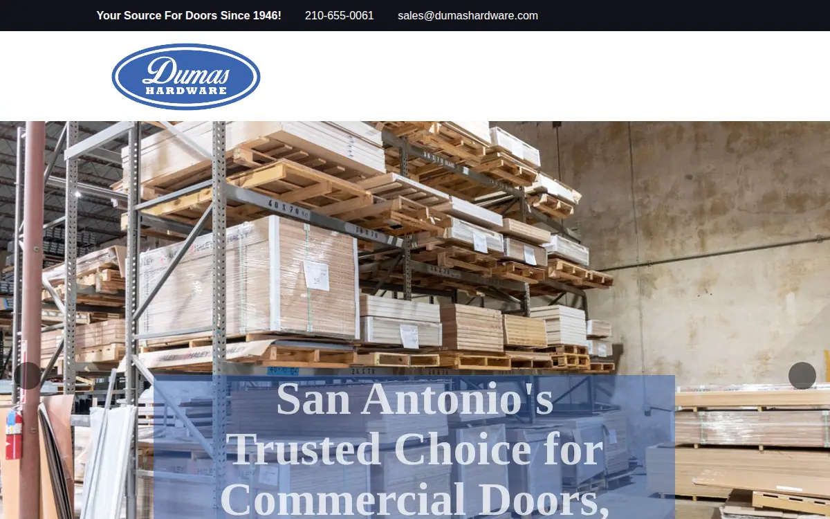 Homepage of Dumas Hardware Company