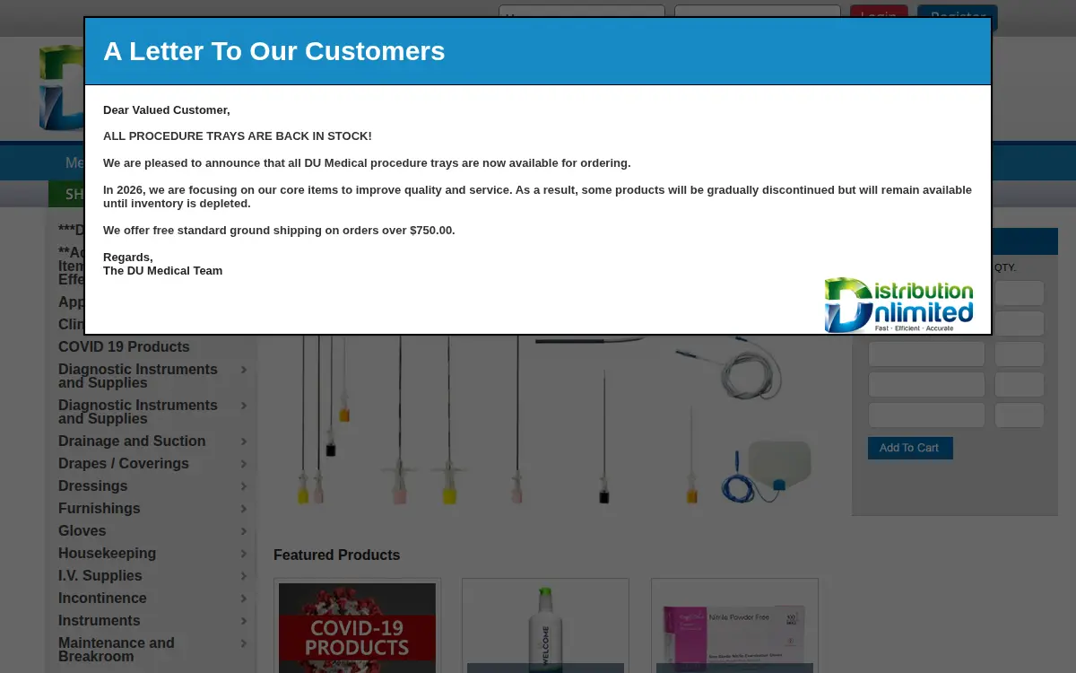 Homepage of Distribution Unlimited, LLC