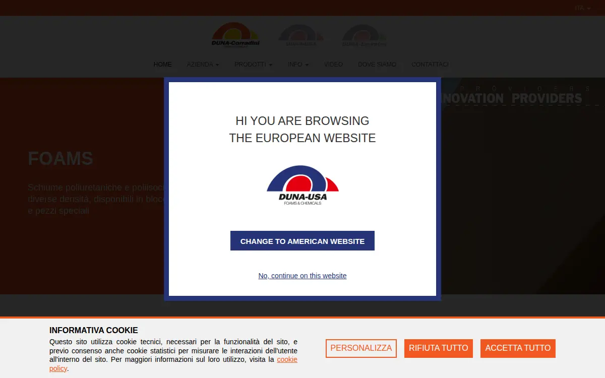 Homepage of Duna USA INC