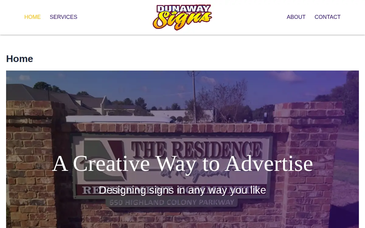 Homepage of Dunaway Signs INC