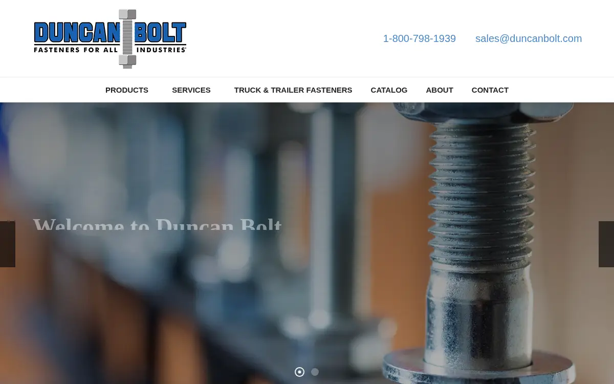 Homepage of Duncan Bolt CO.