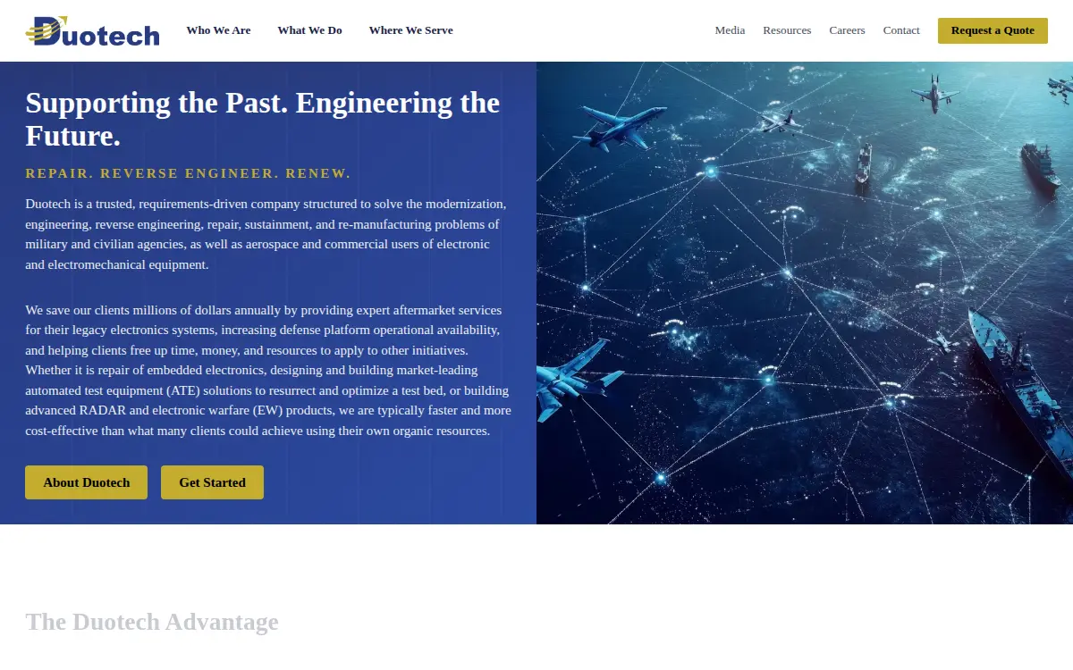 Homepage of Duotech Services LLC