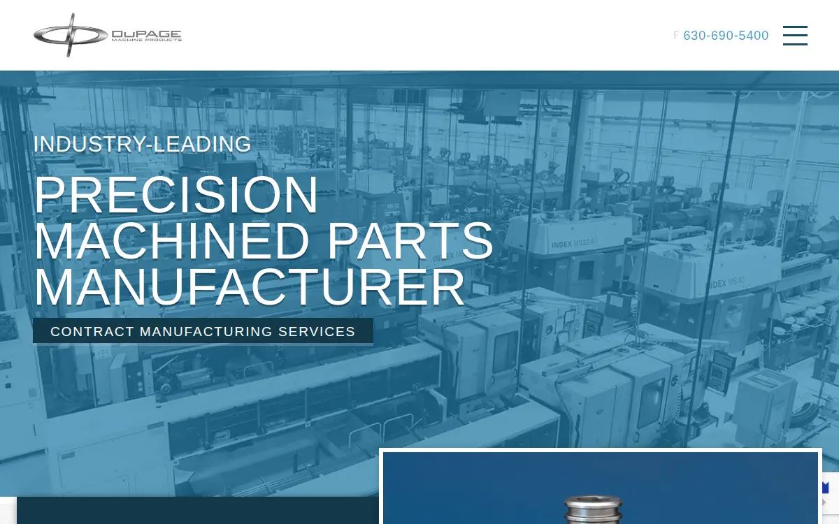 Homepage of Dupage Machine Products, INC