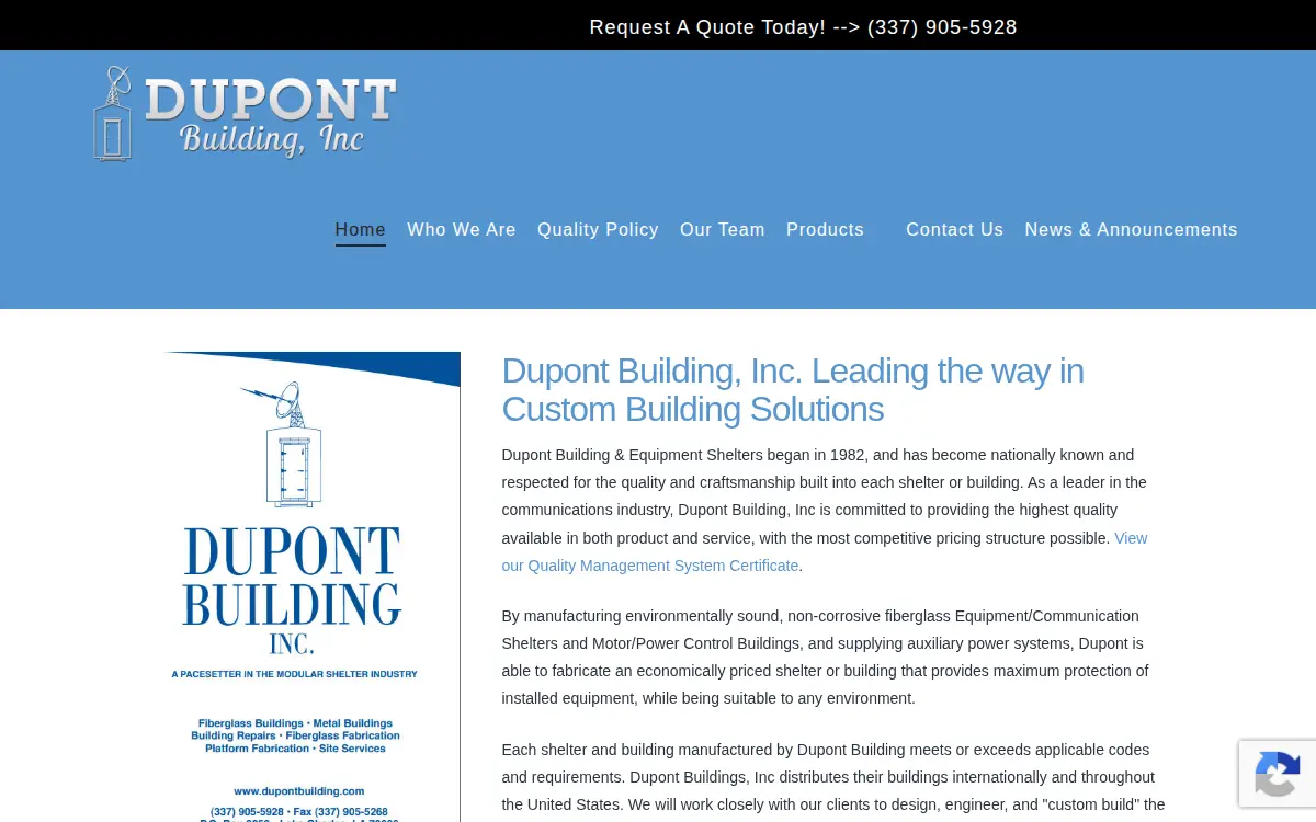 Homepage of Dupont Building, INC.