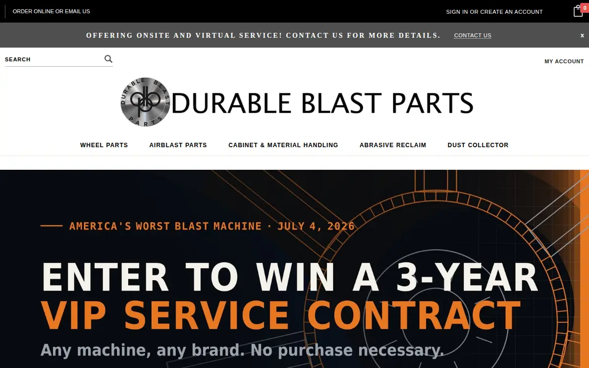 Homepage of Blast Services INC