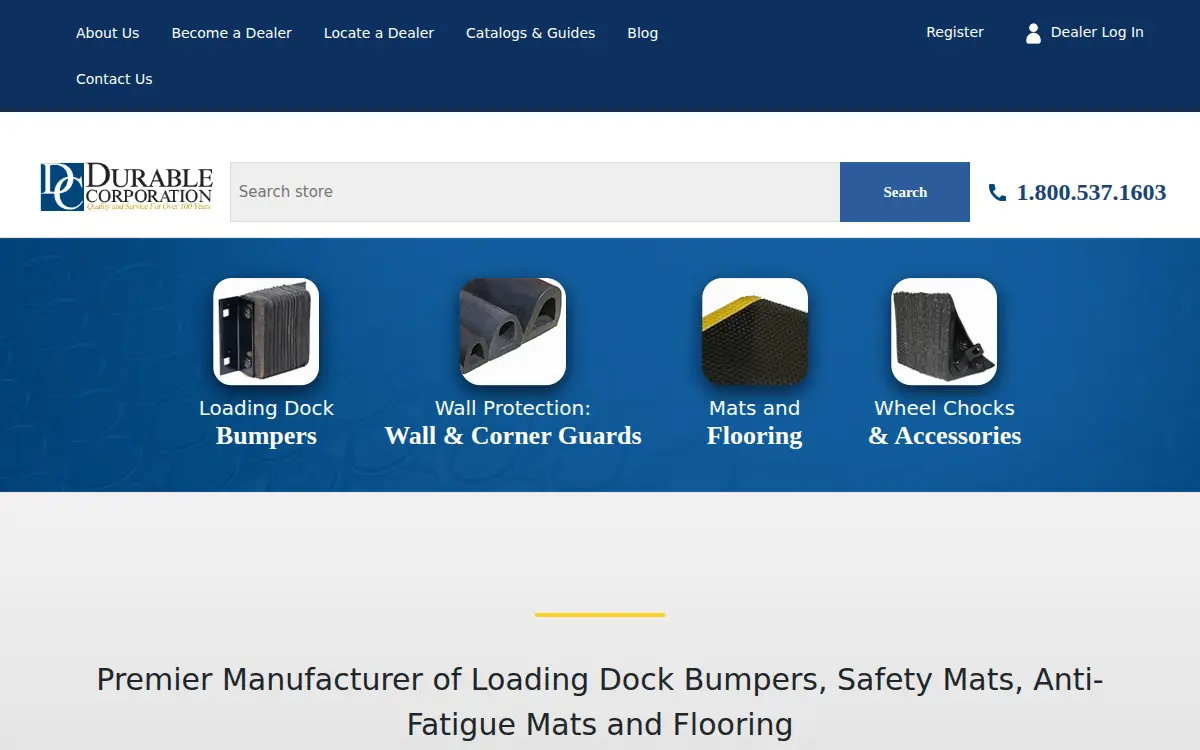 Homepage of Durable Corporation