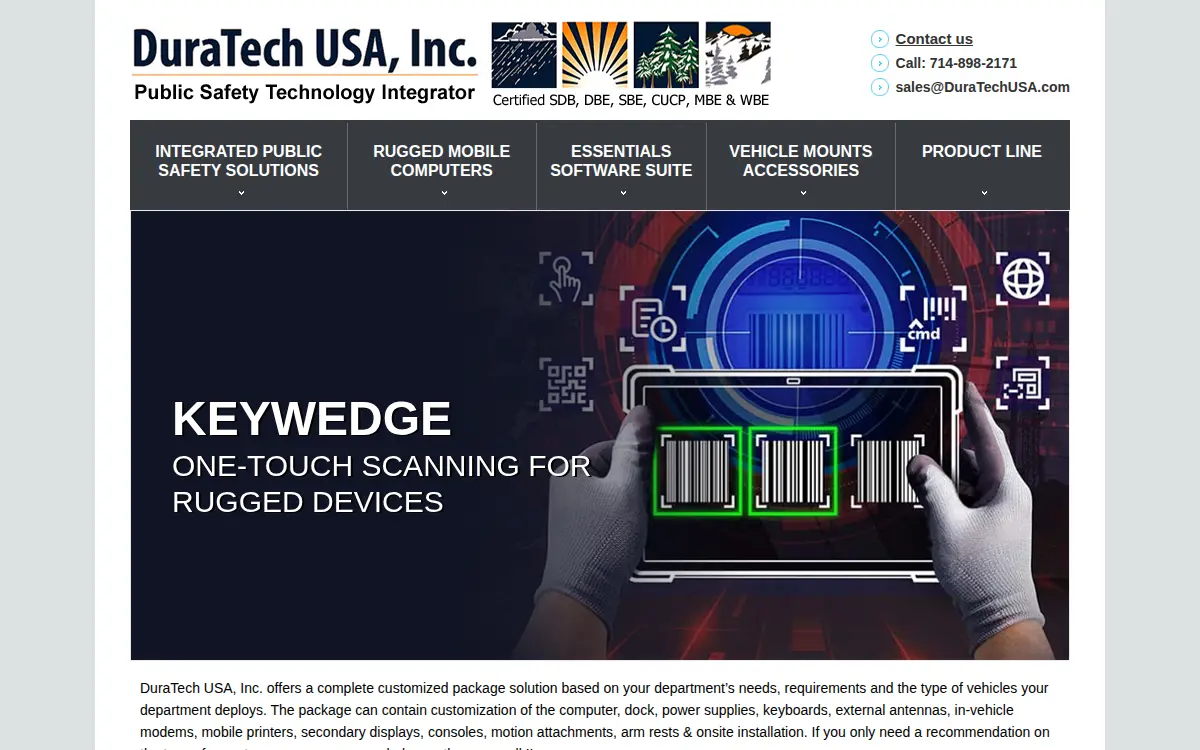 Homepage of Duratech Usa, INC.