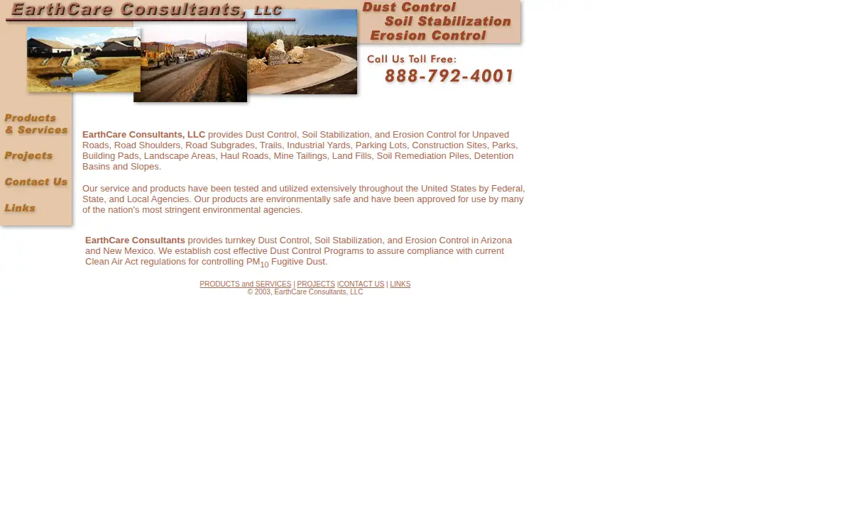 Homepage of Earthcare Consultants, L.l.c.