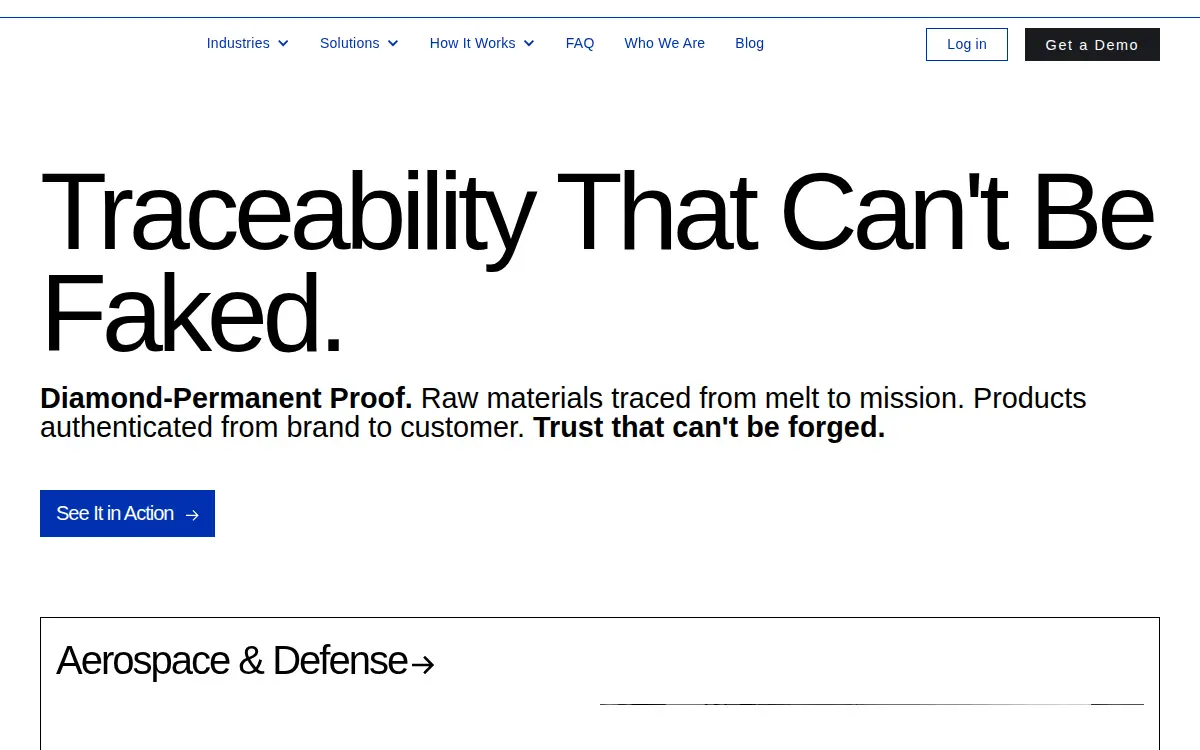 Homepage of Dust Identity, INC.