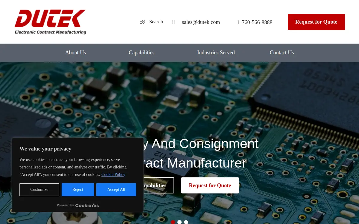 Homepage of Dutek INC